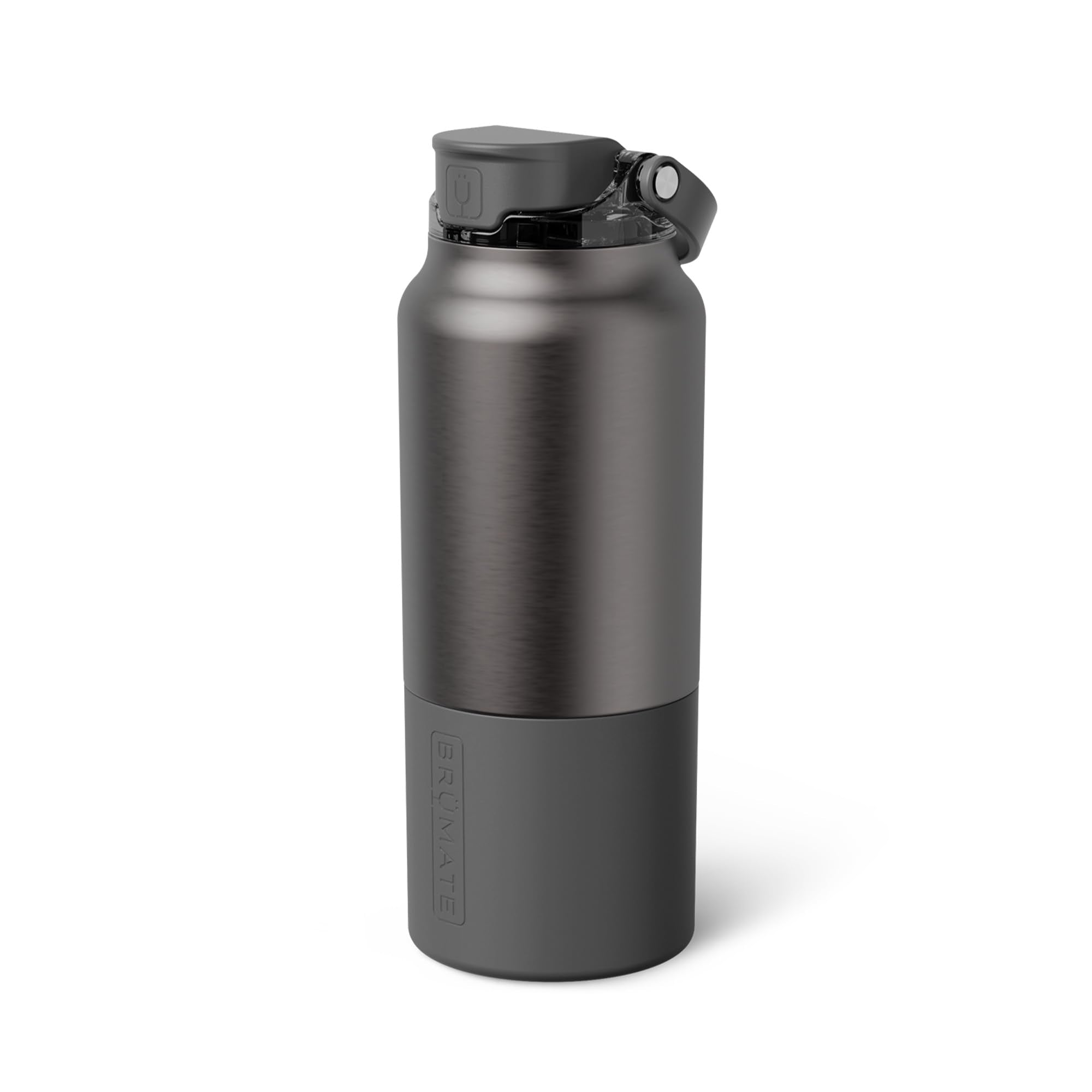 BrüMate Rise 25oz Water Bottle With 100% Leakproof Covered Silicone Straw | Insulated Stainless Steel Water Bottle | Cup-Holder Friendly | Fast Flow | Soft Sip Silicone Spout | BPA-Free (Dark Aura)