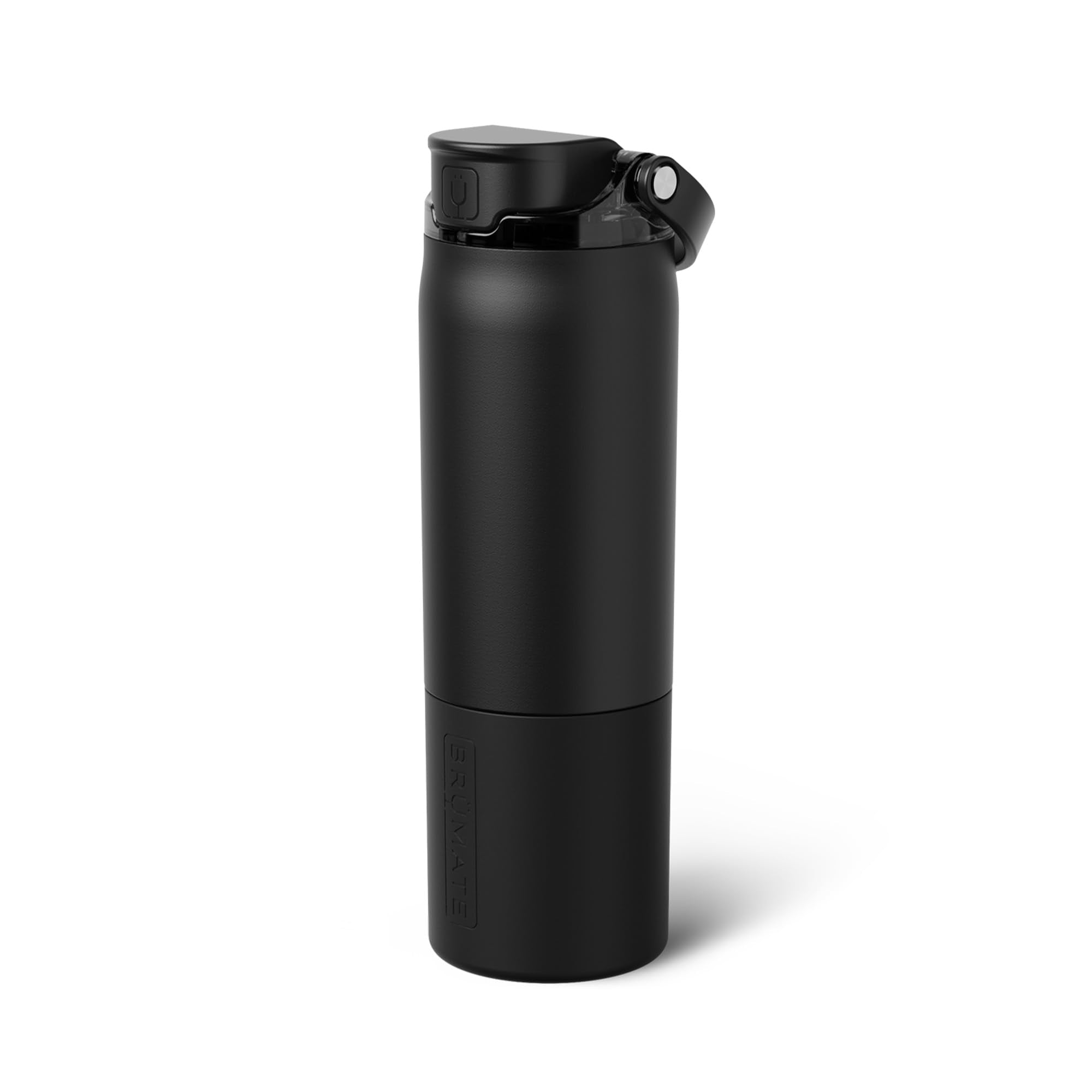 BrüMate Rise 25oz Water Bottle With 100% Leakproof Covered Silicone Straw | Insulated Stainless Steel Water Bottle | Cup-Holder Friendly | Fast Flow | Soft Sip Silicone Spout | BPA-Free (Dark Aura)