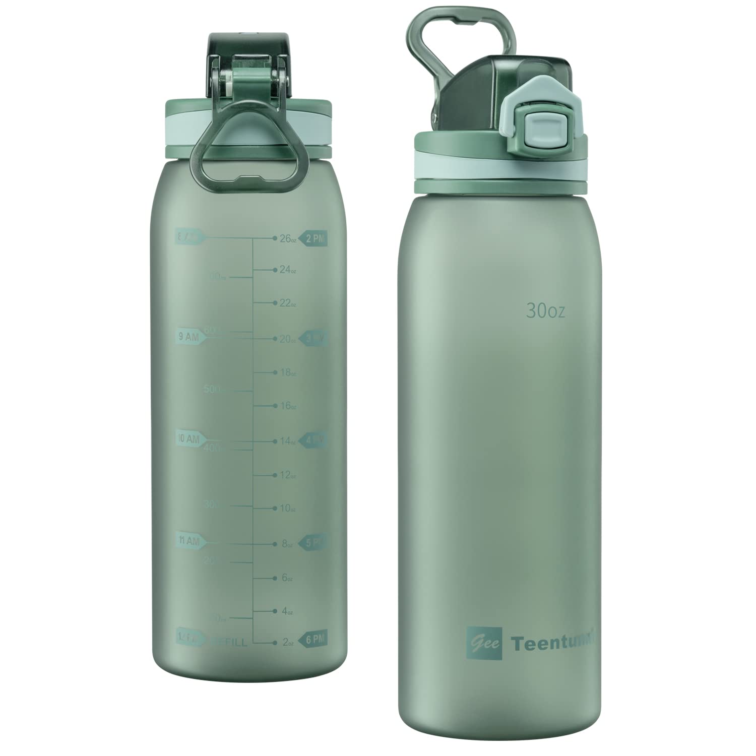 30oz Sport Water Bottle with Time Markers, Large Durable Gym Plastic Bottle for Fitness, Outdoor Enthusiasts, Leakproof (Pack of 1)