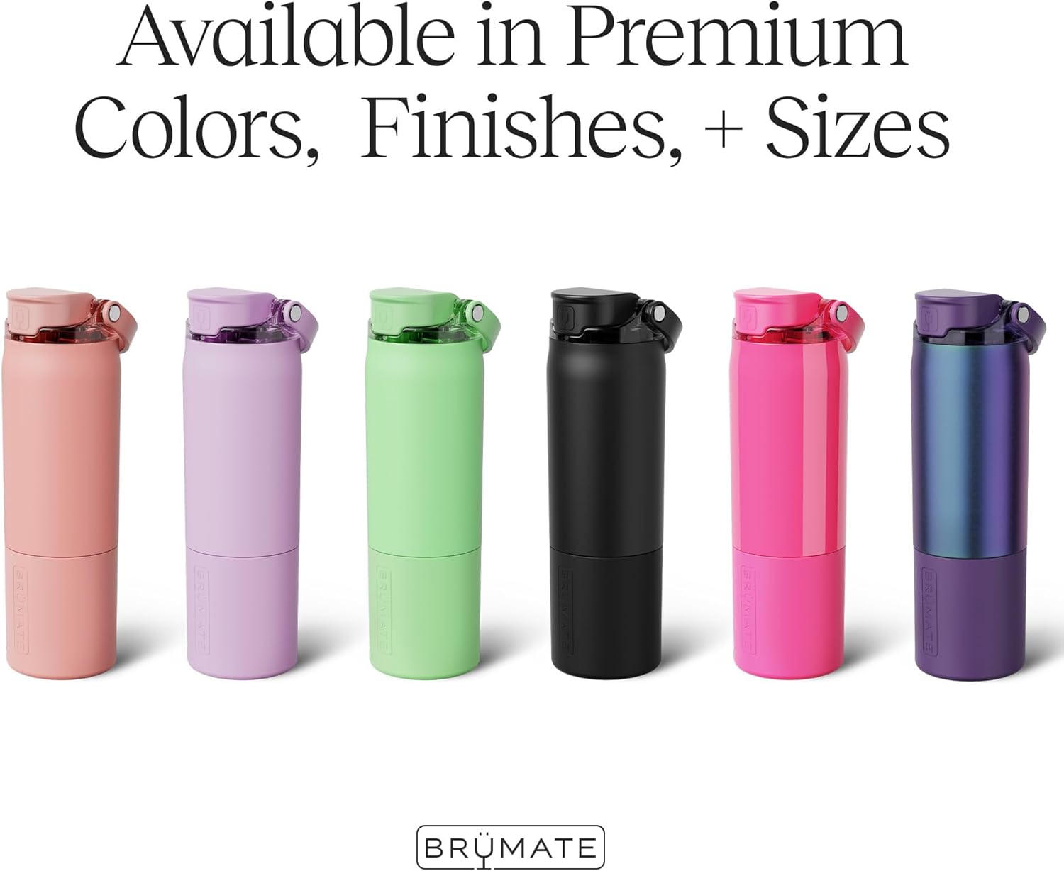 BrüMate Rise 25oz Water Bottle With 100% Leakproof Covered Silicone Straw | Insulated Stainless Steel Water Bottle | Cup-Holder Friendly | Fast Flow | Soft Sip Silicone Spout | BPA-Free (Dark Aura)