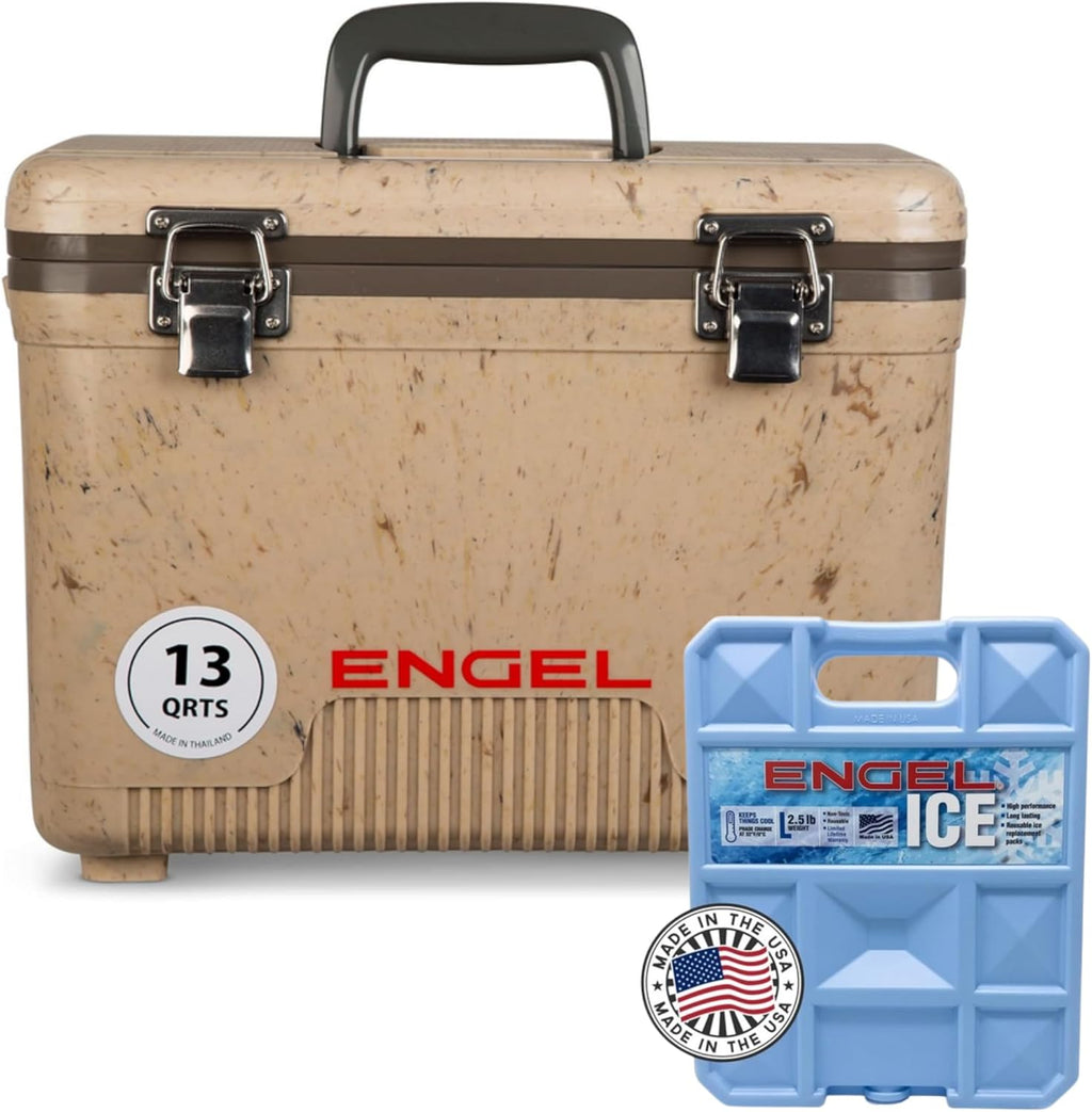 Engel UC13 13qt Leak-Proof, Air Tight, Drybox Cooler and 32°F Cooler Packs for Boating, Camping, Fishing, Hiking & Food Storage