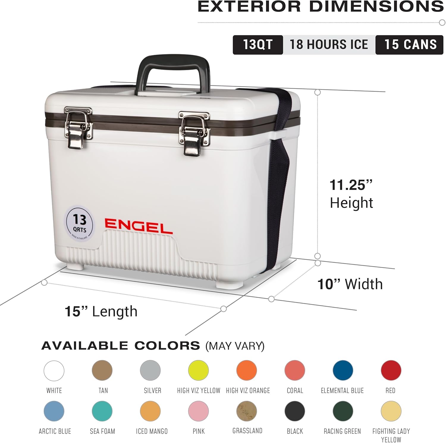 Engel UC13 13qt Leak-Proof, Air Tight, Drybox Cooler and 32°F Cooler Packs for Boating, Camping, Fishing, Hiking & Food Storage