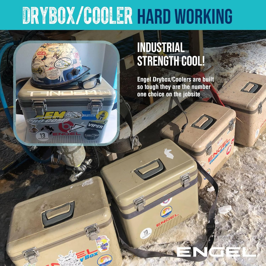Engel UC13 13qt Leak-Proof, Air Tight, Drybox Cooler and 32°F Cooler Packs for Boating, Camping, Fishing, Hiking & Food Storage