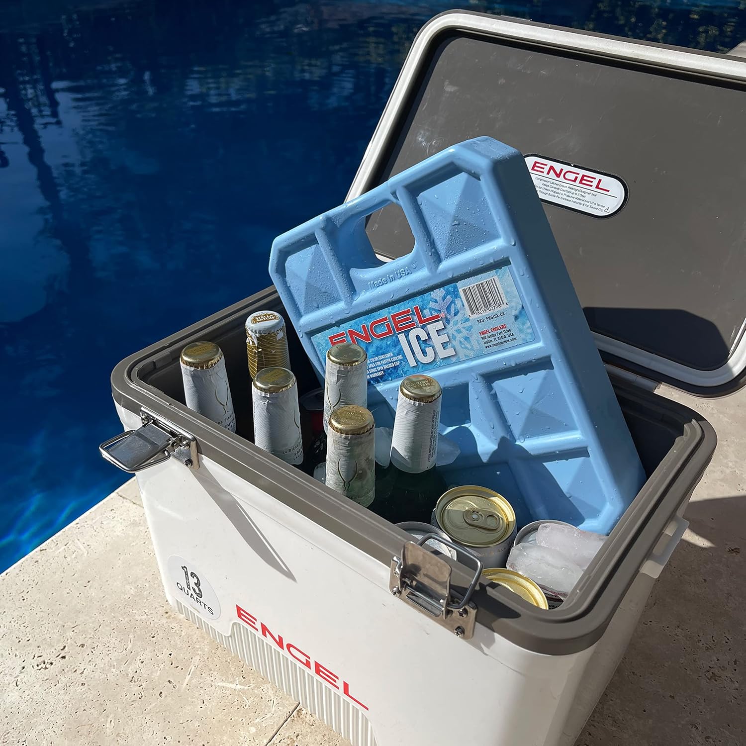 Engel UC13 13qt Leak-Proof, Air Tight, Drybox Cooler and 32°F Cooler Packs for Boating, Camping, Fishing, Hiking & Food Storage